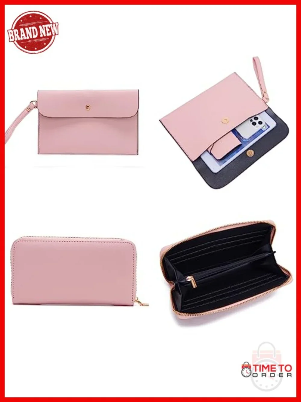 5-Piece PU Leather Tote Bag Set with Wallet, Clutch, and Card Holder